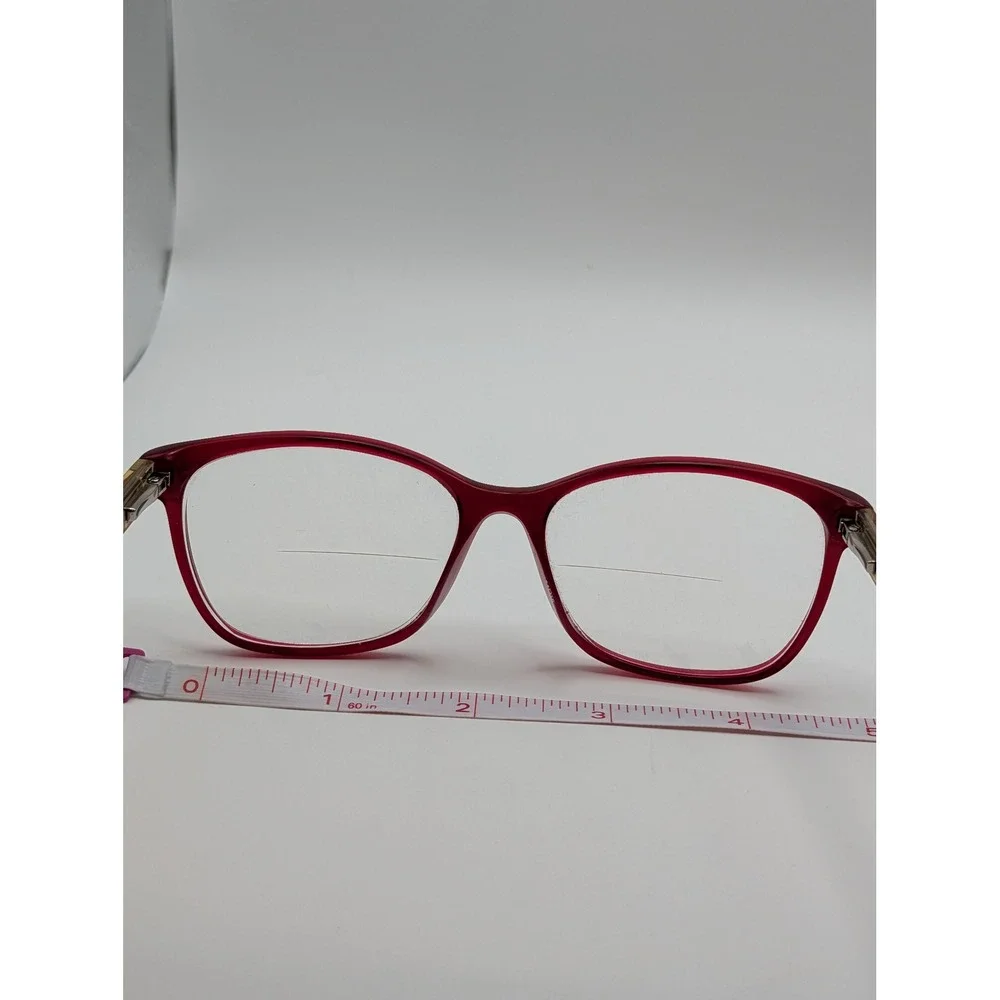 Carolina Herrera VHE676K Eyeglass Frames Red Gold CH Logo 54mm Designer Eyewear